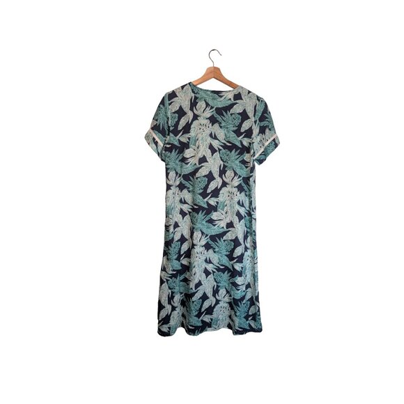 Ekouaer Womens Dress Small Floral Snap Front Midi House Dress Lounge Sleepwear - Picture 3 of 6